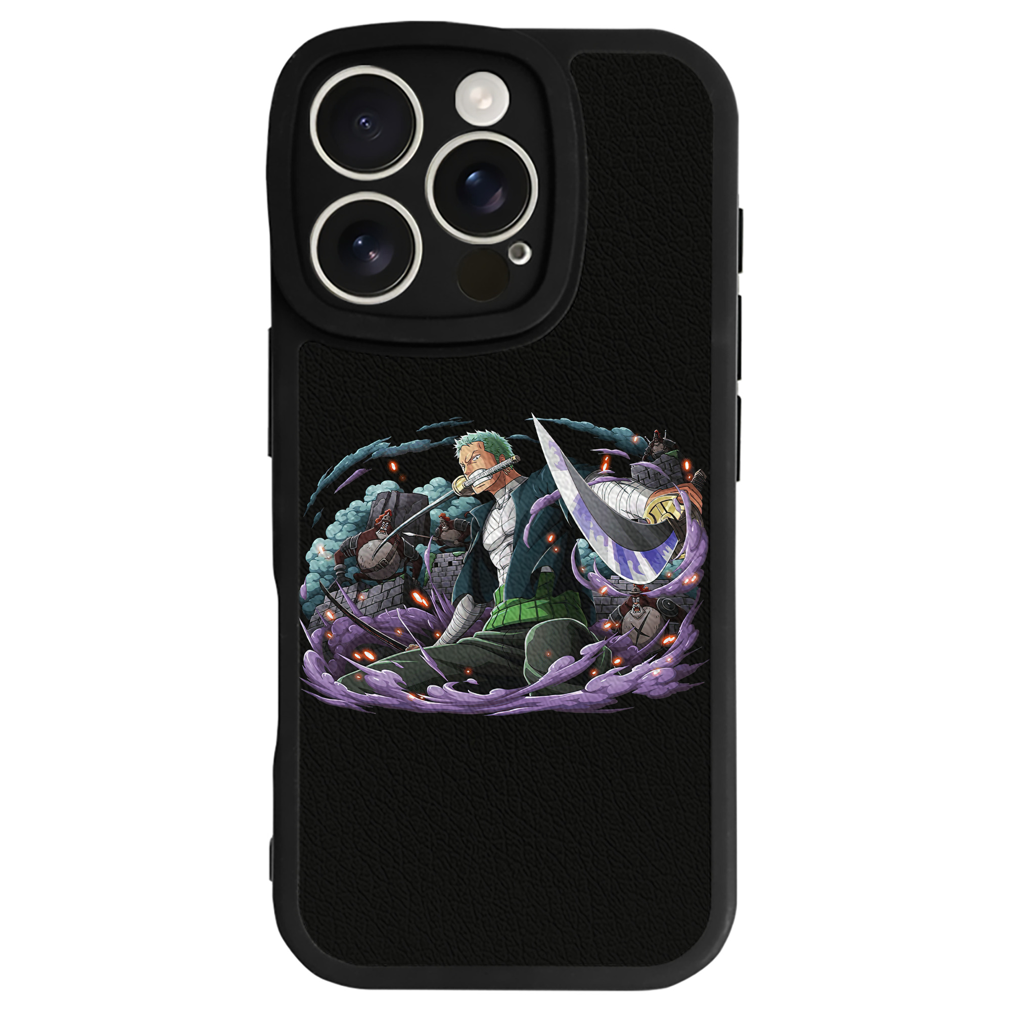 （画像用） ワンピース ロロノア・ゾロ ONE PIECE Roronoa Zoro 【iPhone 16シリーズ対応】シリコンスマホケース（レザー調） 材質：シリコン